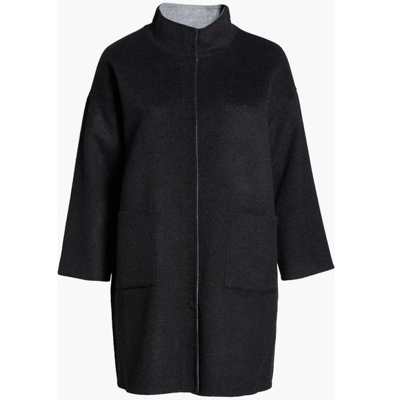 Eileen Fisher reversible wool & cashmere oversized coat - Picture 5 of 7